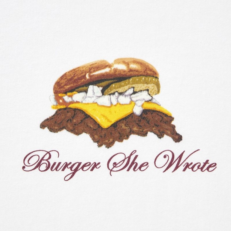 Camiseta Uniqlo L.A. Eats Ut Oversized Short-sleeve Graphic Burger She Wrote Hombre Blancas | 4179607