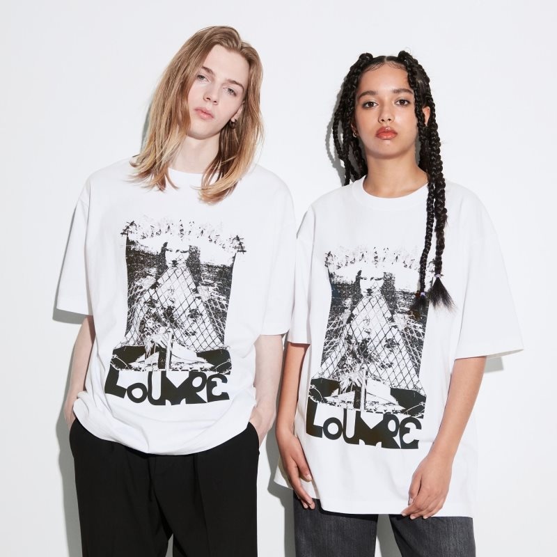 Camiseta Uniqlo Louvre By M/M Ut Oversized Short-sleeve Graphic Hombre Blancas | 6396266