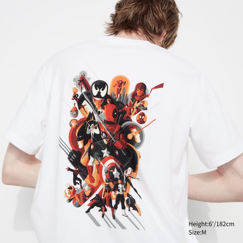 Camiseta Uniqlo Marvel Art Collection By Mondo Ut Short Sleeve Graphic Hombre Blancas | 2091589
