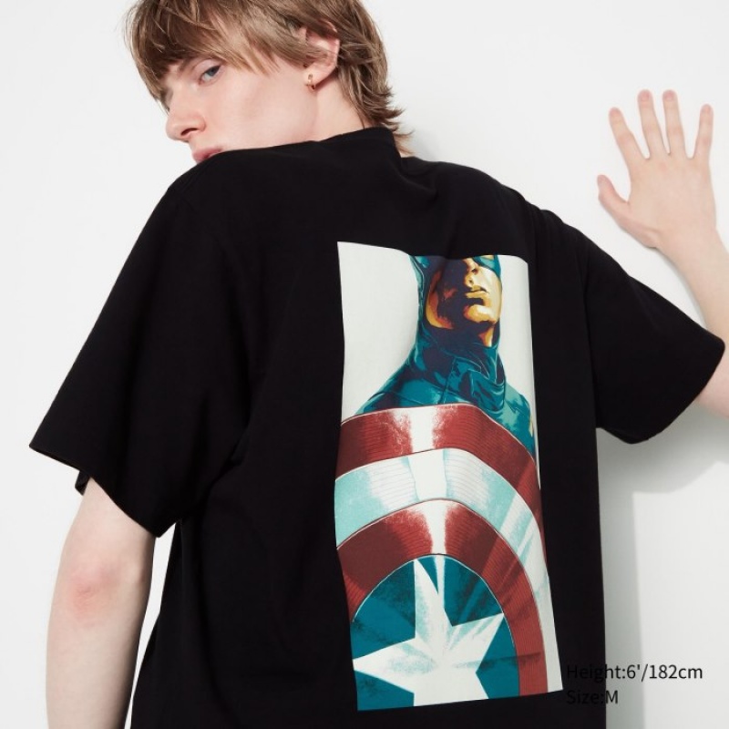 Camiseta Uniqlo Marvel Art Collection by Mondo UT Short Sleeve Mujer Negras | 8629410