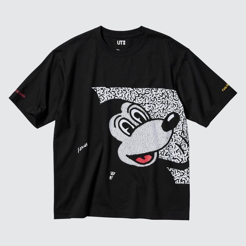 Camiseta Uniqlo Mickey Mouse X Keith Haring Ut Oversized Short-sleeve Graphic Hombre Negras | 4494532