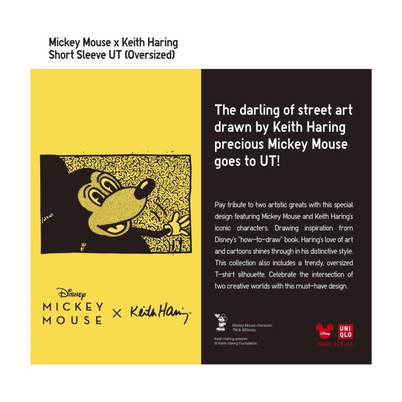 Camiseta Uniqlo Mickey Mouse X Keith Haring Ut Oversized Short-sleeve Graphic Hombre Negras | 4494532