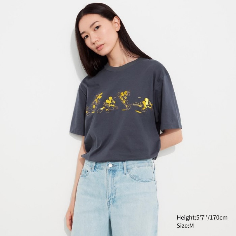 Camiseta Uniqlo Mickey Shines UT Short-Sleeve Mujer Gris | 5320986