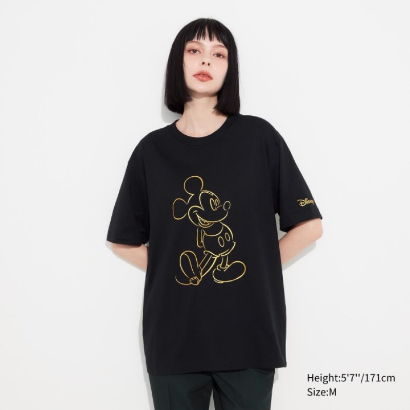 Camiseta Uniqlo Mickey Shines UT Short-Sleeve Mujer Negras | 8410362