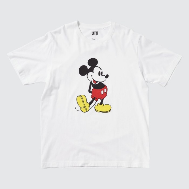 Camiseta Uniqlo Mickey Stands UT Short-Sleeve Mujer Blancas | 1072395