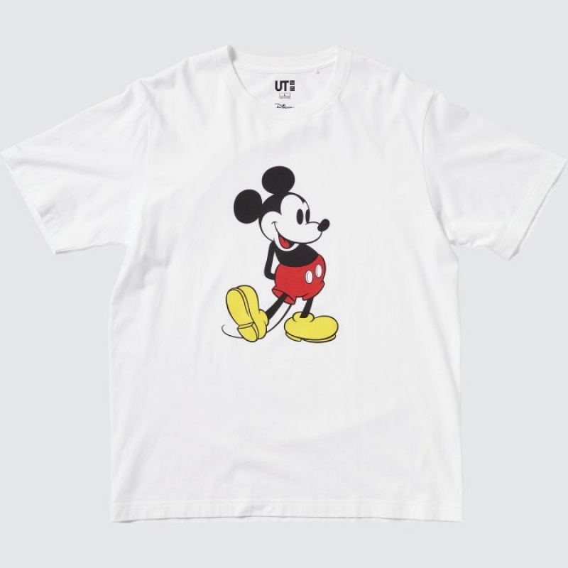 Camiseta Uniqlo Mickey Stands UT Short-Sleeve Mujer Blancas | 1072395