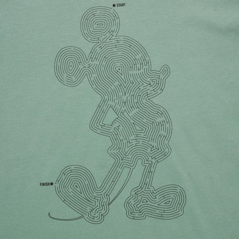 Camiseta Uniqlo Mickey Stands Ut Short Sleeve Graphic Hombre Verde | 8757576