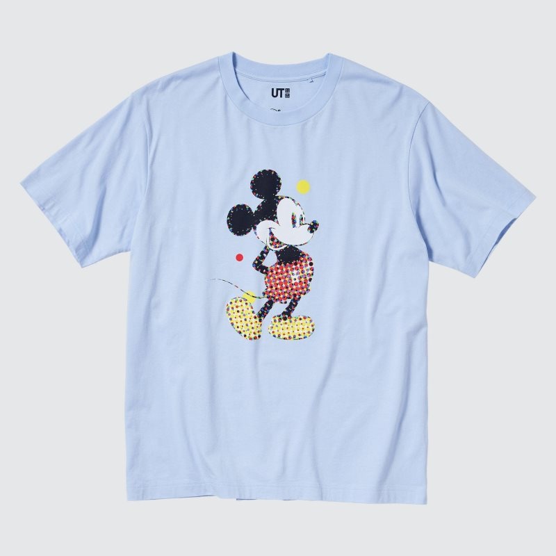 Camiseta Uniqlo Mickey Stands Ut Short Sleeve Graphic Hombre Azules | 8868212