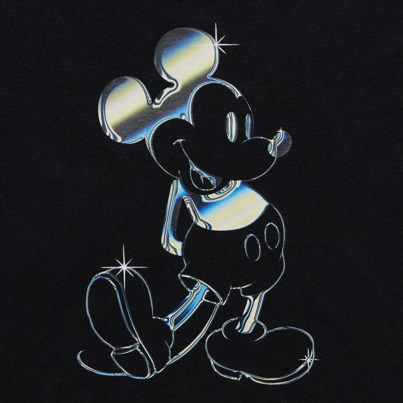 Camiseta Uniqlo Mickey Stands Ut Short Sleeve Graphic Hombre Negras | 8493869