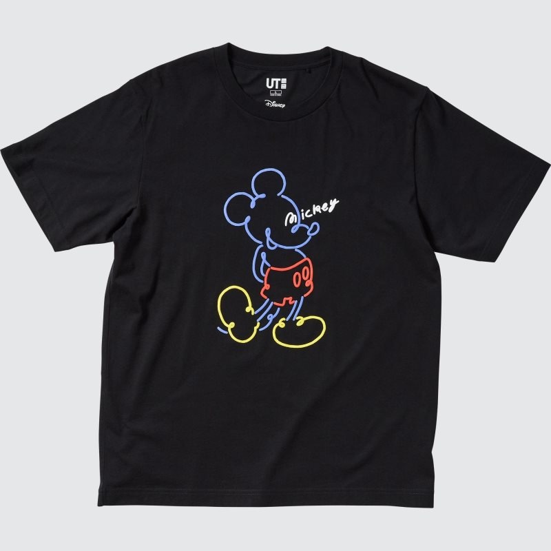 Camiseta Uniqlo Mickey Stands Ut Short-sleeve Graphic Hombre Negras | 773337