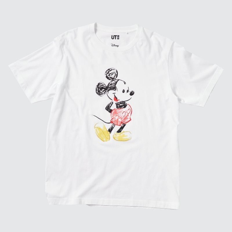 Camiseta Uniqlo Mickey Stands Ut Short-sleeve Graphic Hombre Blancas | 512012