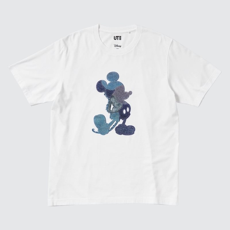 Camiseta Uniqlo Mickey Stands Ut Short-sleeve Graphic Hombre Blancas | 4293536