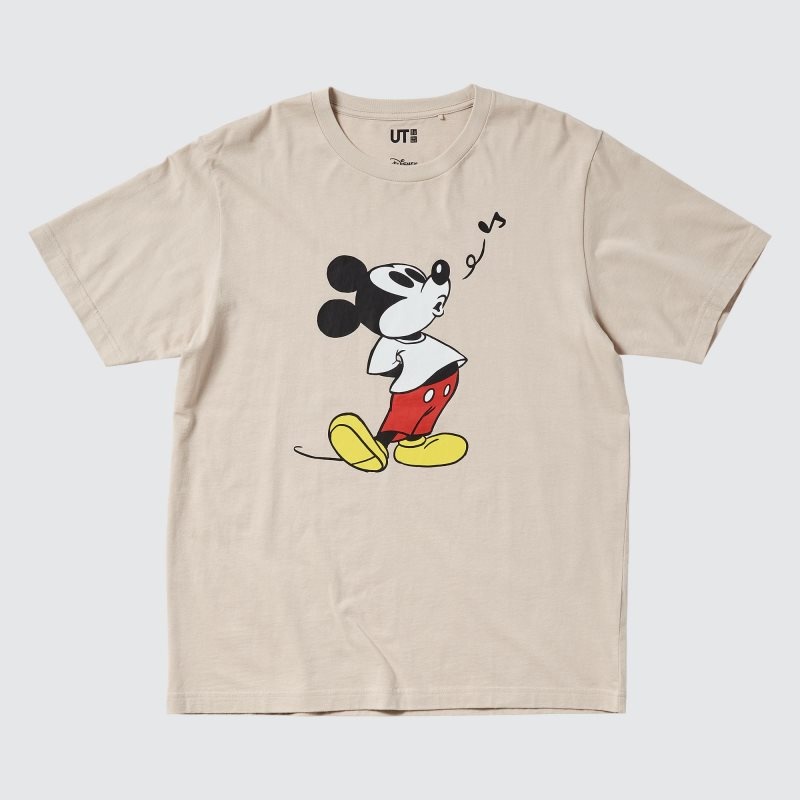 Camiseta Uniqlo Mickey Stands Ut Short-sleeve Graphic Hombre Beige | 5968148