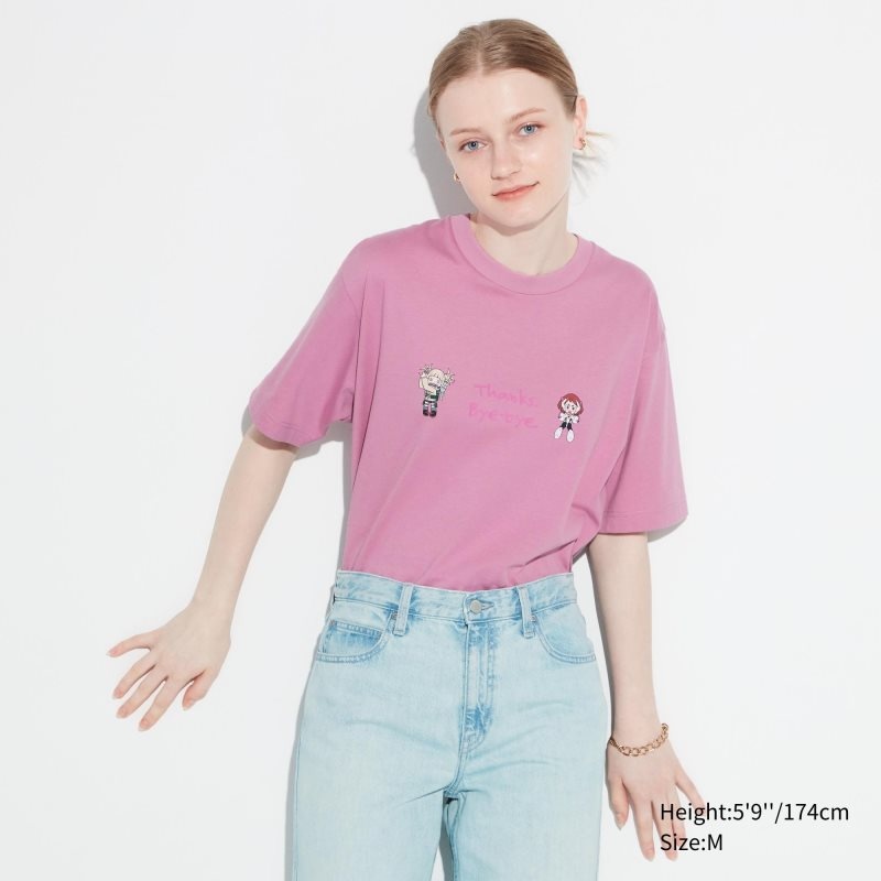 Camiseta Uniqlo My Hero Academia Ut Short-sleeve Graphic Hombre Rosas | 7679354