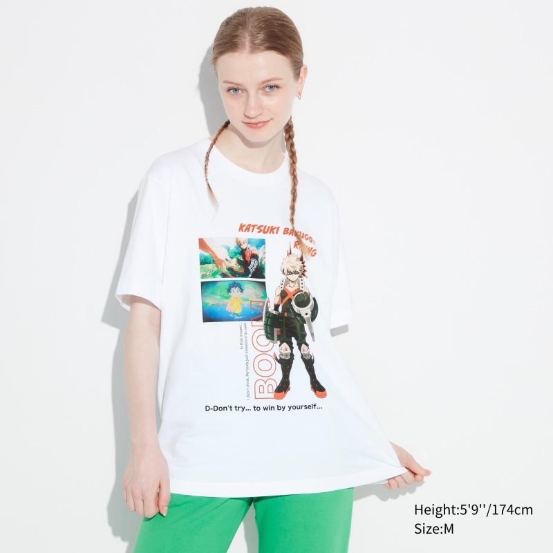 Camiseta Uniqlo My Hero Academia Ut Short-sleeve Graphic Hombre Blancas | 5445032