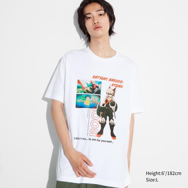Camiseta Uniqlo My Hero Academia Ut Short-sleeve Graphic Hombre Blancas | 5445032