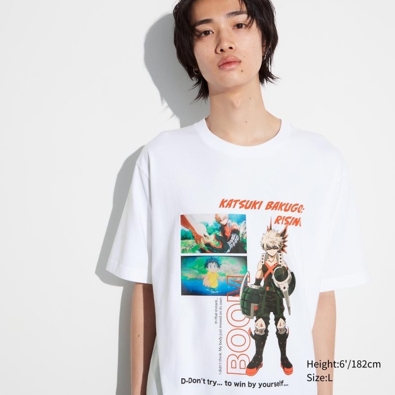 Camiseta Uniqlo My Hero Academia Ut Short-sleeve Graphic Hombre Blancas | 5445032