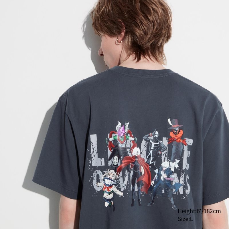 Camiseta Uniqlo My Hero Academia Ut Short-sleeve Graphic Hombre Gris | 8874487
