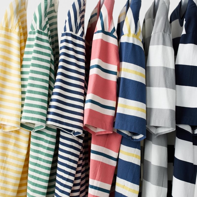 Camiseta Uniqlo Oversized Striped Half-sleeve Hombre Verde | 4225962