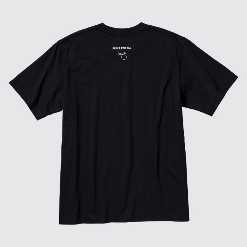Camiseta Uniqlo PEACE FOR ALL Short-Sleeve Graphic Adam Scott Mujer Negras | 8092705