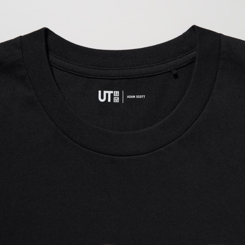 Camiseta Uniqlo PEACE FOR ALL Short-Sleeve Graphic Adam Scott Hombre Negras | 2444004