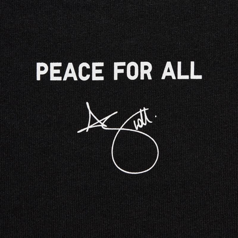Camiseta Uniqlo PEACE FOR ALL Short-Sleeve Graphic Adam Scott Hombre Negras | 2444004