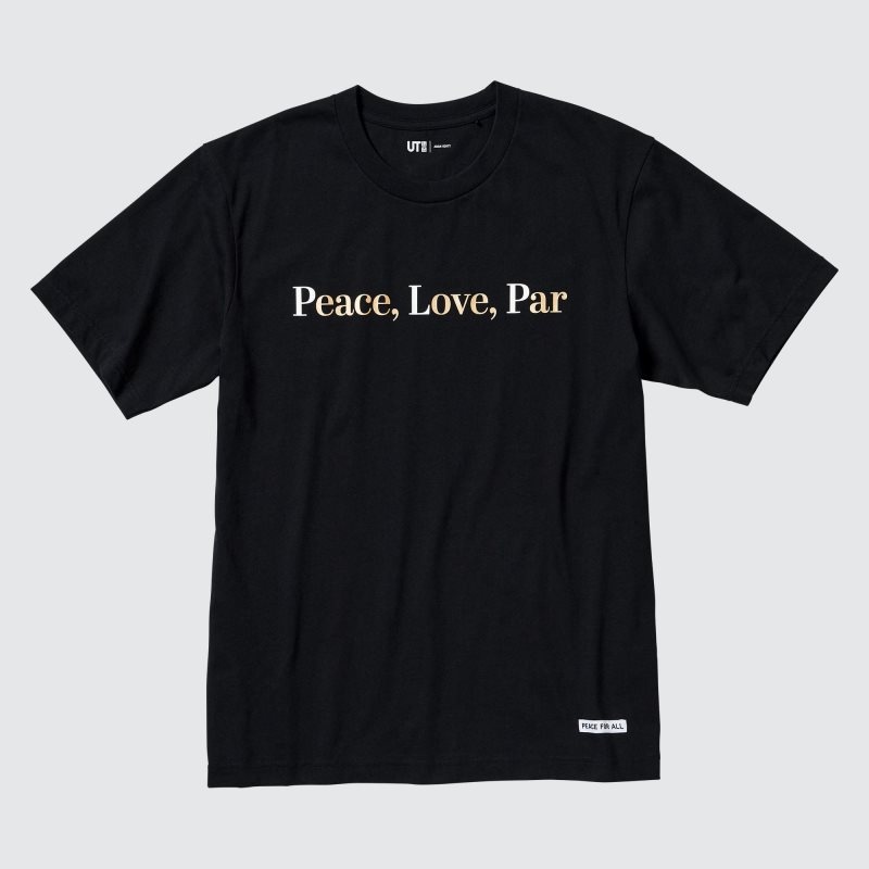 Camiseta Uniqlo PEACE FOR ALL Short-Sleeve Graphic Adam Scott Hombre Negras | 2444004
