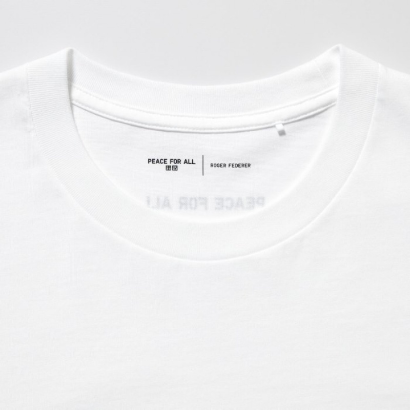 Camiseta Uniqlo PEACE FOR ALL Short-Sleeve Graphic Roger Federer Mujer Blancas | 8537371