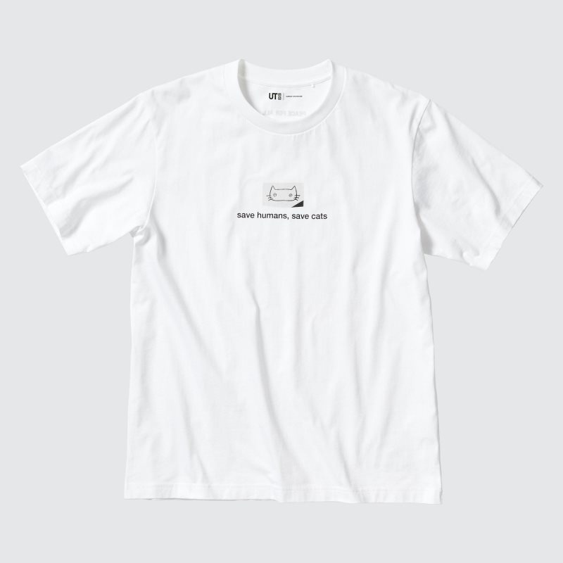 Camiseta Uniqlo PEACE FOR ALL Short-Sleeve Graphic Haruki Murakami Hombre Blancas | 1644765