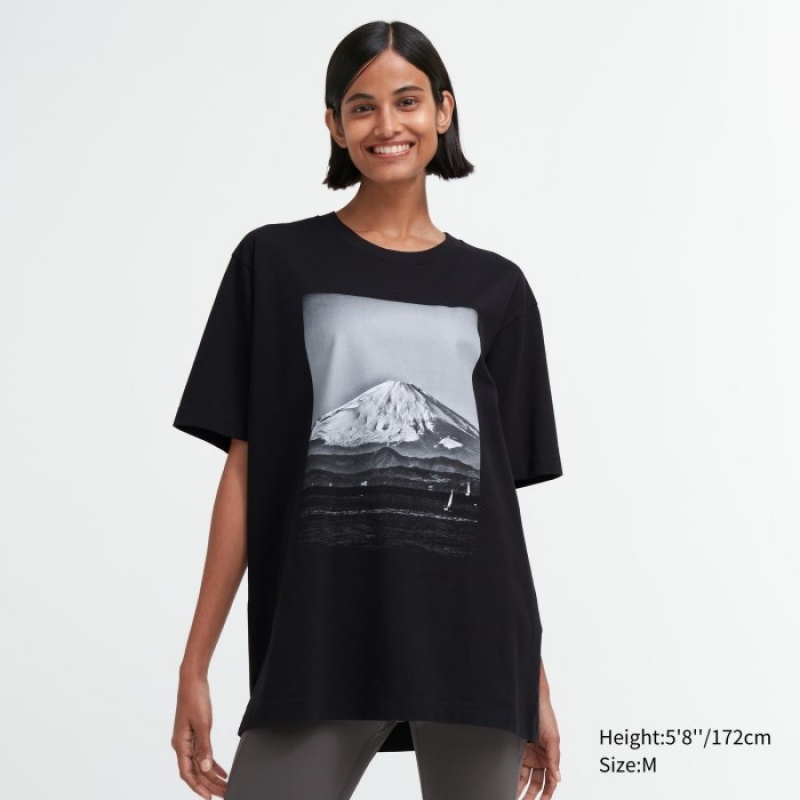 Camiseta Uniqlo PEACE FOR ALL Short-Sleeve Graphic Daido Moriyama Mujer Negras | 204213