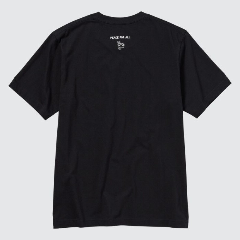 Camiseta Uniqlo PEACE FOR ALL Short-Sleeve Graphic Daido Moriyama Mujer Negras | 204213