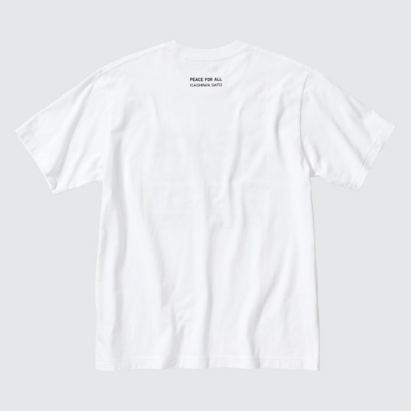 Camiseta Uniqlo PEACE FOR ALL Short-Sleeve Graphic Kashiwa Sato Mujer Blancas | 7081175