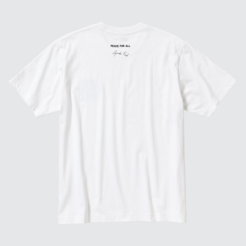 Camiseta Uniqlo PEACE FOR ALL Short-Sleeve Graphic Gordon Reid Mujer Blancas | 8826167