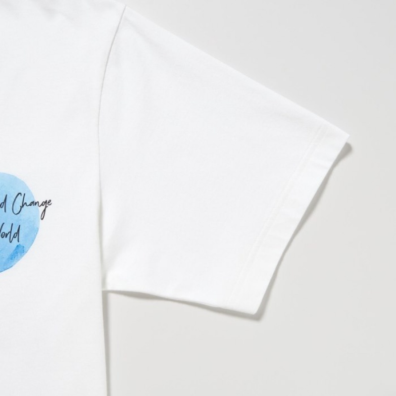 Camiseta Uniqlo PEACE FOR ALL Short-Sleeve Graphic Gordon Reid Mujer Blancas | 8826167