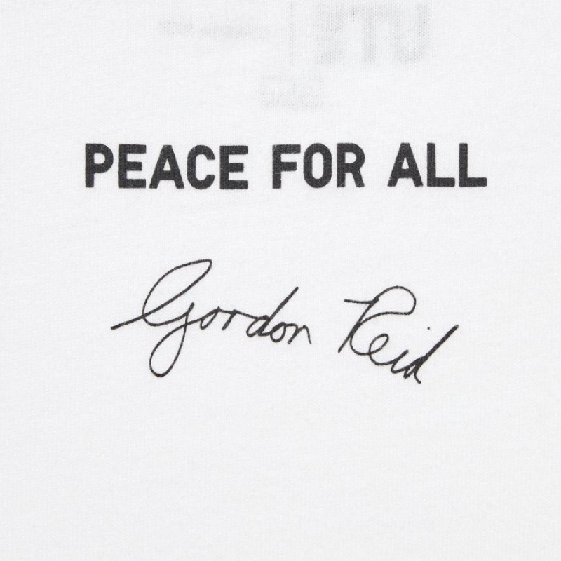 Camiseta Uniqlo PEACE FOR ALL Short-Sleeve Graphic Gordon Reid Mujer Blancas | 8826167