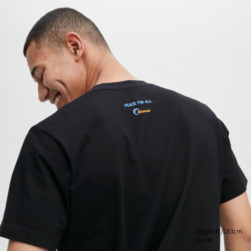 Camiseta Uniqlo Peace For All Akamai Short-sleeve Graphic Hombre Negras | 3649700