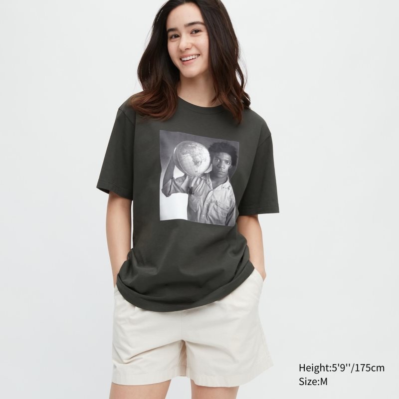 Camiseta Uniqlo Peace For All Basquiat Short-sleeve Graphic Hombre Gris | 6636380