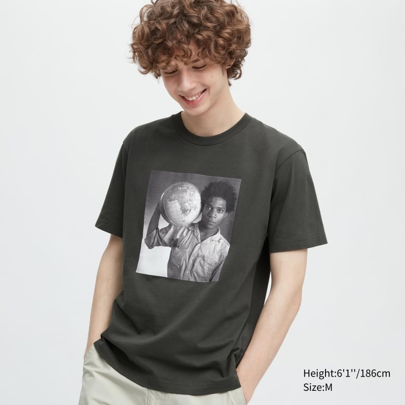 Camiseta Uniqlo Peace For All Basquiat Short-sleeve Graphic Hombre Gris | 6636380