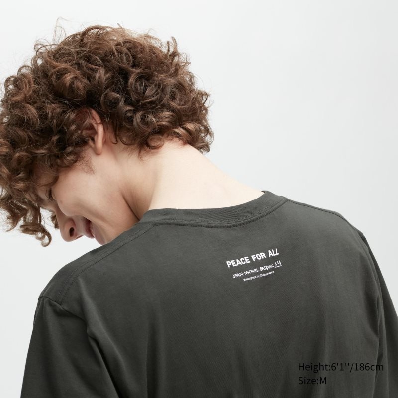 Camiseta Uniqlo Peace For All Basquiat Short-sleeve Graphic Hombre Gris | 6636380