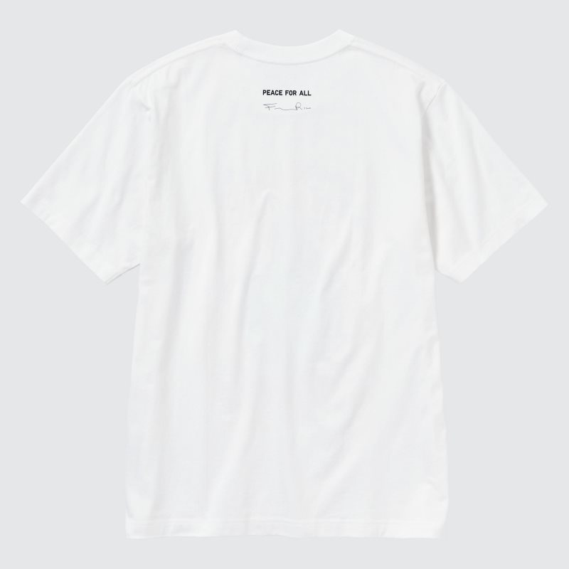 Camiseta Uniqlo Peace For All Francesco Risso Short-sleeve Graphic Hombre Blancas | 7186410
