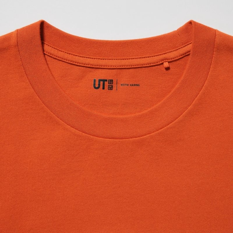 Camiseta Uniqlo Peace For All Keith Haring Short-sleeve Graphic Hombre Naranjas | 9824144