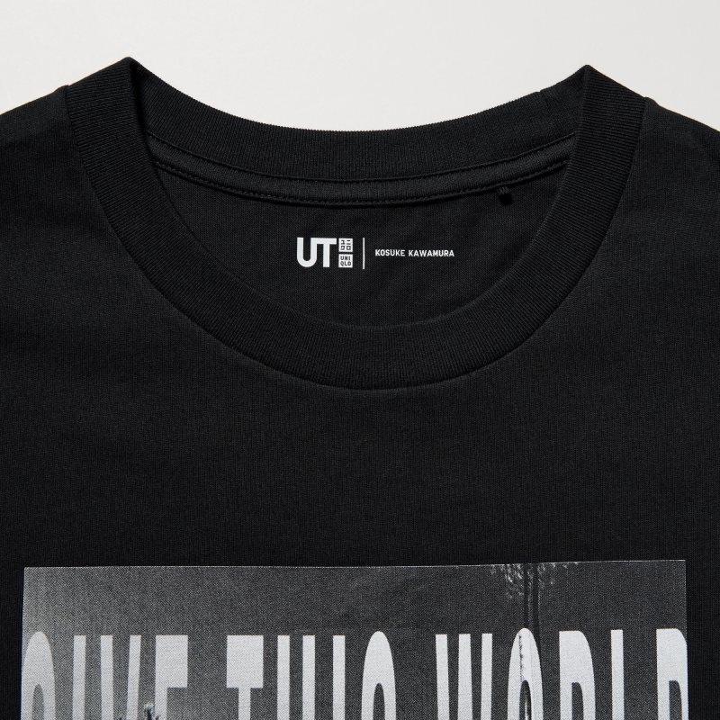 Camiseta Uniqlo Peace For All Kosuke Kawamura Short-sleeve Graphic Hombre Negras | 2285126