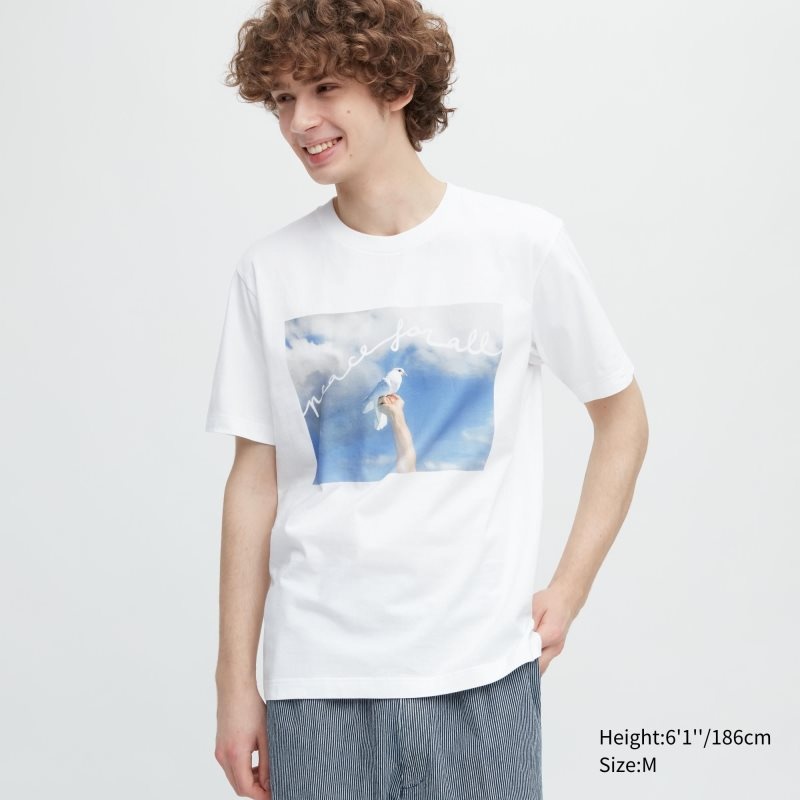 Camiseta Uniqlo Peace For All Magnum Photos Short-sleeve Graphic Hombre Blancas | 7236922
