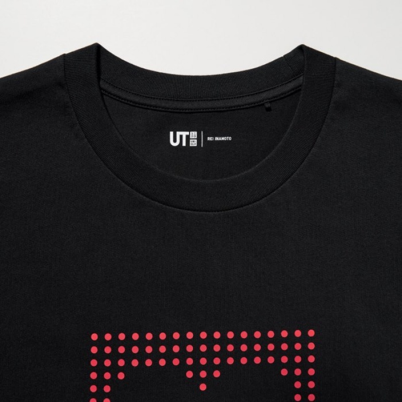 Camiseta Uniqlo Peace For All Short-sleeve Graphic Rei Inamoto Mujer Negras | 6511387