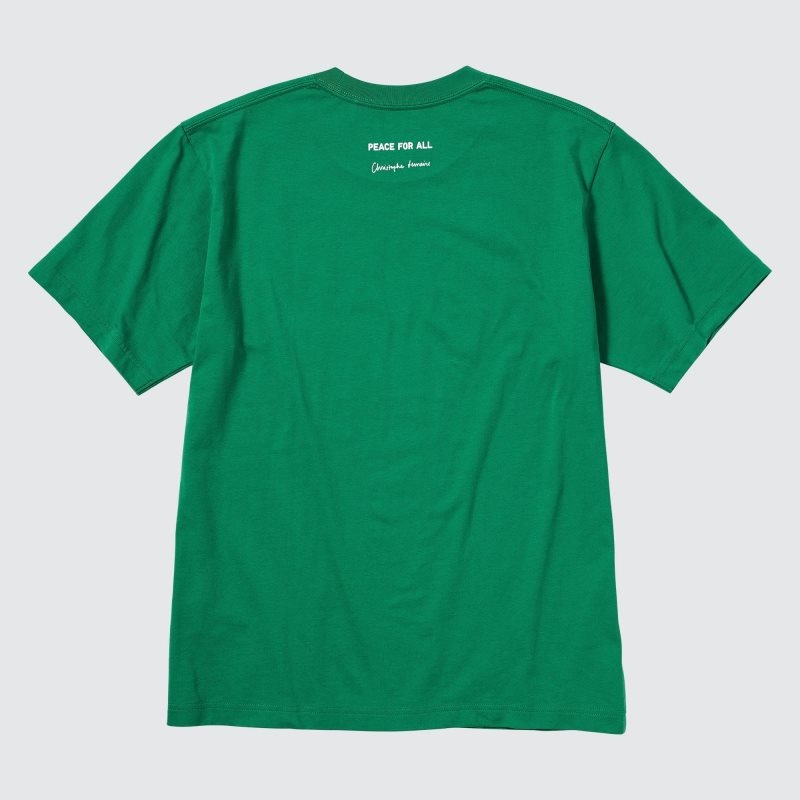 Camiseta Uniqlo Peace For All Short-sleeve Graphic Christophe Lemaire Hombre Verde | 5546001