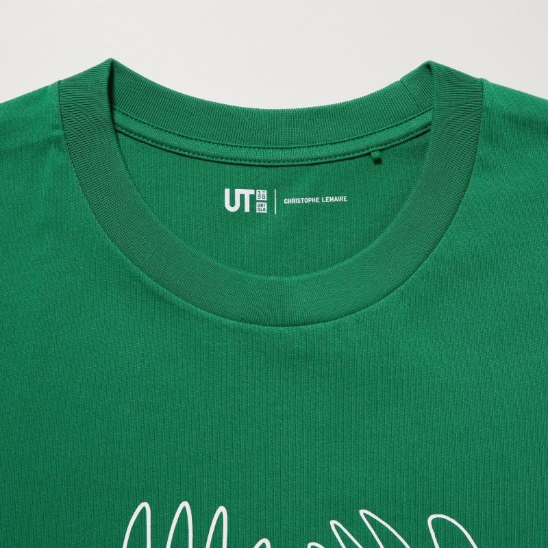 Camiseta Uniqlo Peace For All Short-sleeve Graphic Christophe Lemaire Hombre Verde | 5546001
