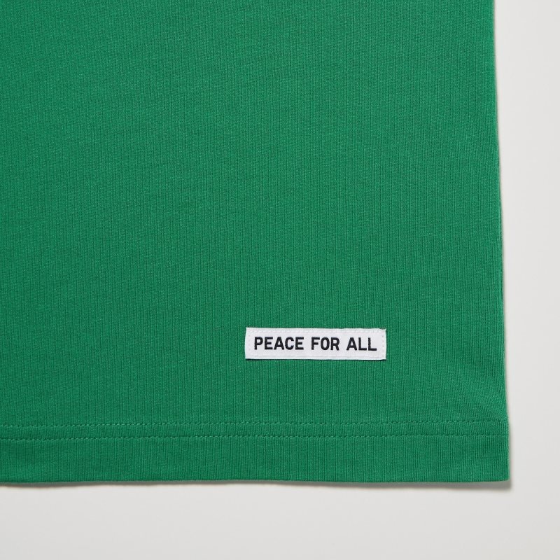 Camiseta Uniqlo Peace For All Short-sleeve Graphic Christophe Lemaire Hombre Verde | 5546001