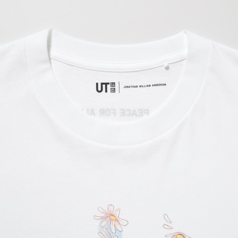 Camiseta Uniqlo Peace For All Ut Jw Anderson Short-sleeve Graphic Hombre Blancas | 4462973