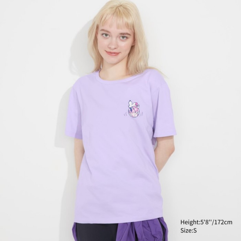 Camiseta Uniqlo Peanuts Hawaii UT Short-Sleeve Mujer Moradas | 1624509