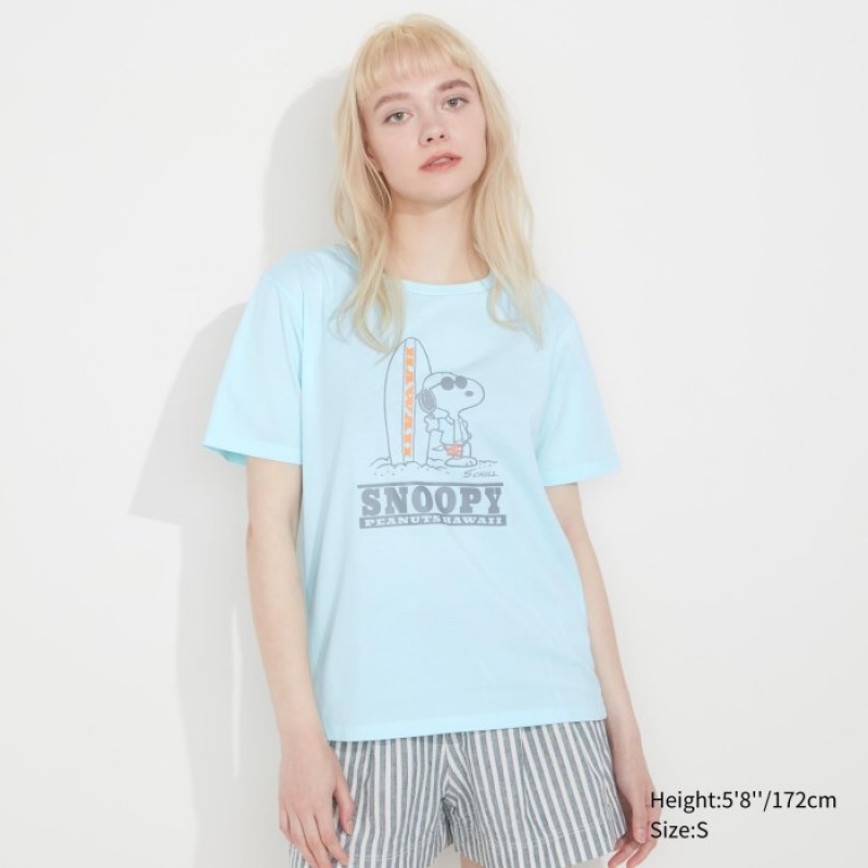 Camiseta Uniqlo Peanuts Hawaii UT Short-Sleeve Mujer Verde | 1078345